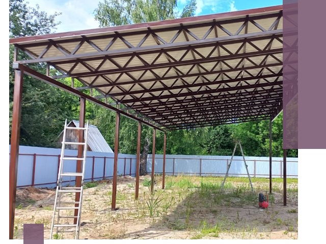 Односкатные навесы под ключ в Таре — изготовление и монтаж