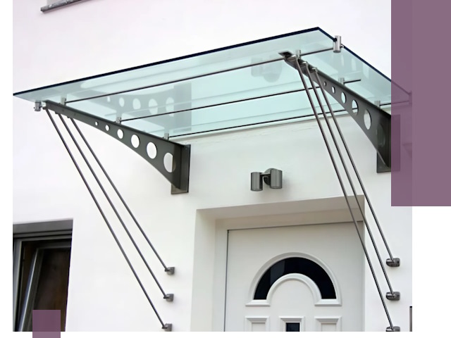 Козырьки над входом под ключ в Таре — изготовление и монтаж