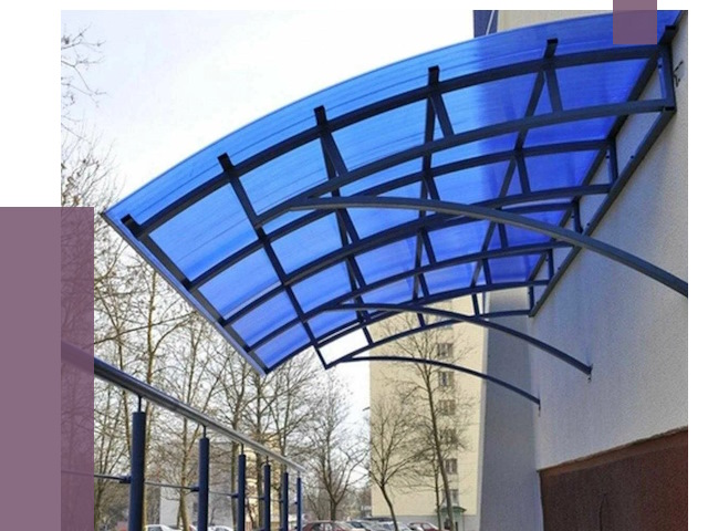 Козырьки из поликарбоната в Таре от 4321 руб. под ключ | ПРОЛЁТ-Тар