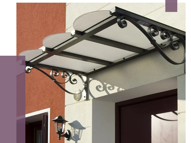 Односкатные козырьки в Таре от 8436 руб.  | ПРОЛЁТ-Тар