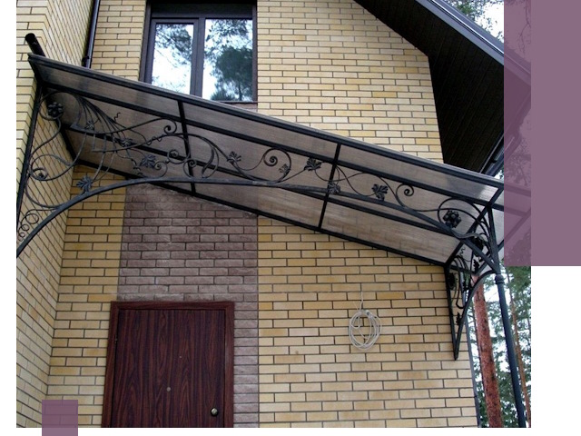 Односкатные козырьки из металла под ключ в Таре