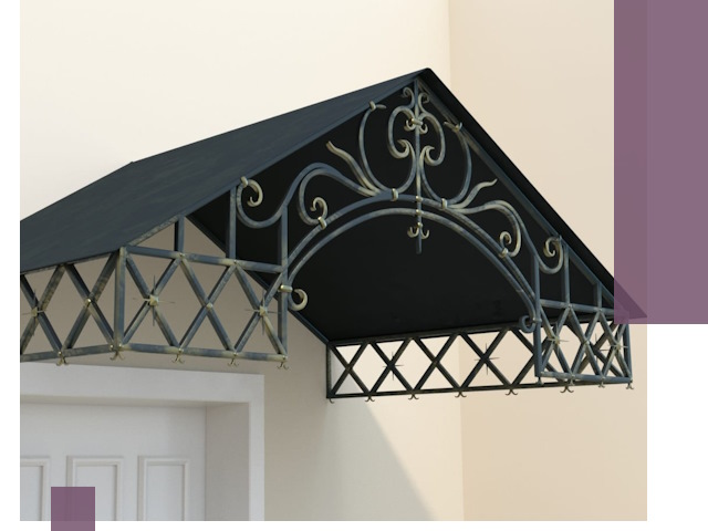 Двускатные металлические козырьки под ключ в Таре