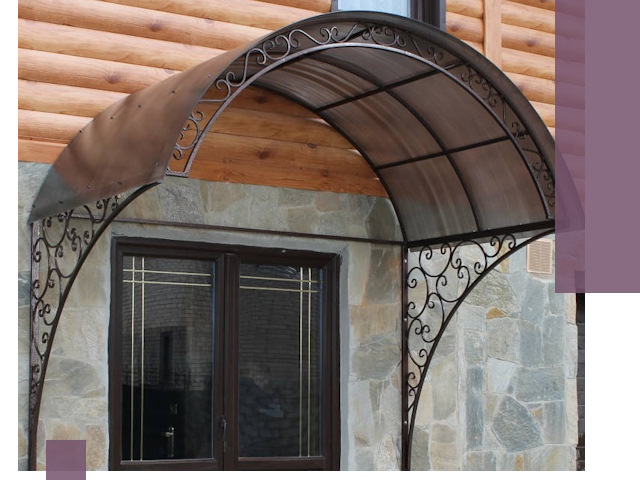 Арочные козырьки под ключ в Таре: изготовление и монтаж