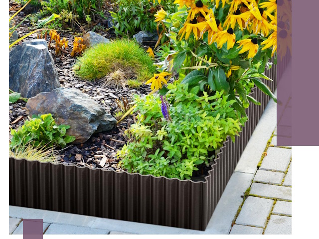 Металлические бордюры для клумб в Таре — производство и монтаж